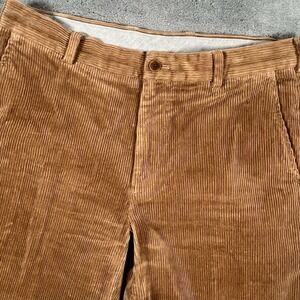 Brooks Brothers 1818 Clark Pants Mens 35x30 Brown Corduroy Stretch Chino Casual